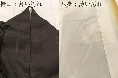 平和屋着物■訪問着　駒刺繍　梅　黒地　金彩　三越扱い　正絹　逸品　BAAY5666yc