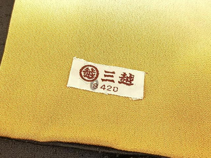 平和屋着物■訪問着　駒刺繍　梅　黒地　金彩　三越扱い　正絹　逸品　BAAY5666yc