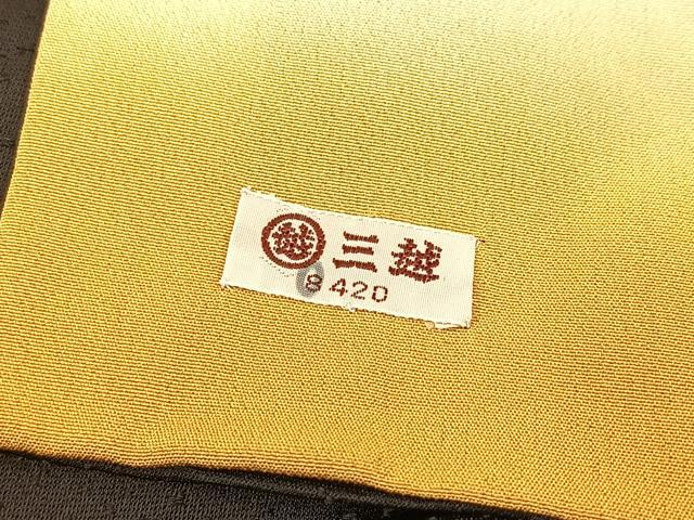 平和屋着物■訪問着　駒刺繍　梅　黒地　金彩　三越扱い　正絹　逸品　BAAY5666yc