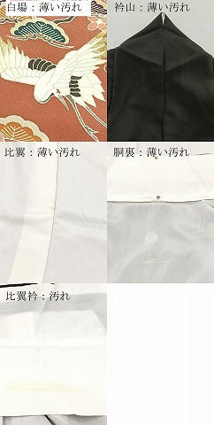 平和屋着物■豪華黒留袖　刺繍　飛鶴道長花文　金糸　西部扱い　正絹　逸品　BAAY5667yc