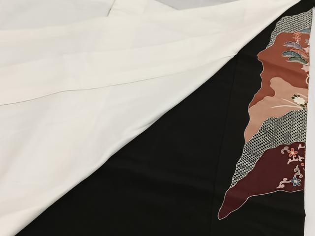 平和屋着物■豪華黒留袖　刺繍　飛鶴道長花文　金糸　西部扱い　正絹　逸品　BAAY5667yc