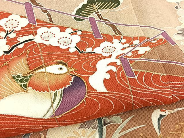平和屋着物■豪華黒留袖　作家物　駒刺繍　風景花蝶文　金彩　正絹　逸品　BAAY5669yc