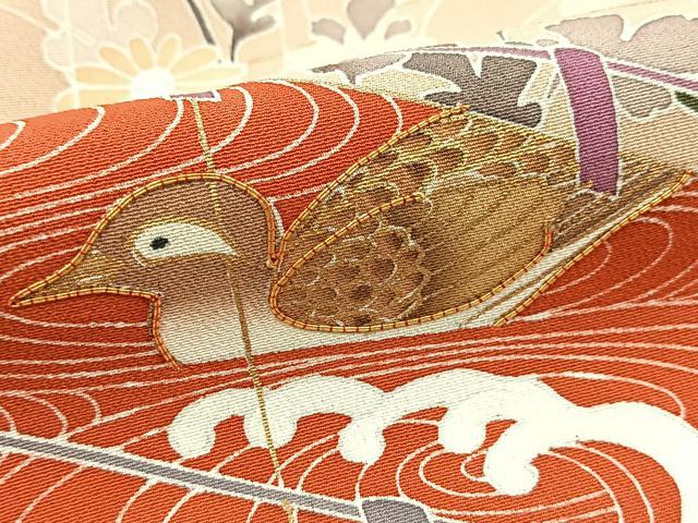 平和屋着物■豪華黒留袖　作家物　駒刺繍　風景花蝶文　金彩　正絹　逸品　BAAY5669yc