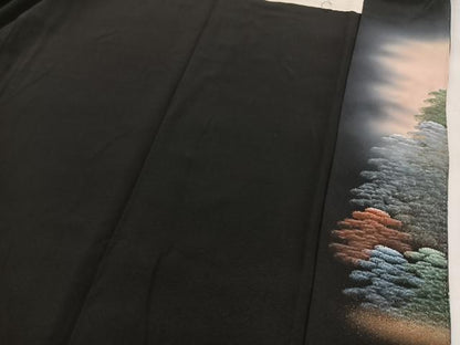 平和屋着物■豪華黒留袖　作家物　四季万葉　牡丹　金彩　正絹　逸品　BAAY5671yc