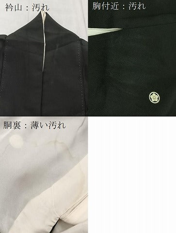 平和屋着物■豪華黒留袖　鳳凰流水花文　金銀糸　正絹　逸品　BAAY5673yc