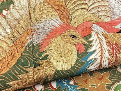 平和屋着物■豪華黒留袖　鳳凰流水花文　金銀糸　正絹　逸品　BAAY5673yc