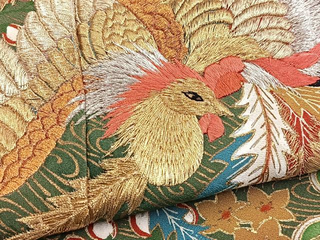 平和屋着物■豪華黒留袖　鳳凰流水花文　金銀糸　正絹　逸品　BAAY5673yc