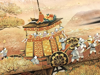 平和屋着物■豪華黒留袖　作家物　祇園祭　牡丹　金彩　正絹　逸品　BAAY5674yc