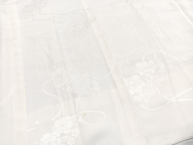 平和屋着物■長襦袢　無双仕立て　扇面花地紋　正絹　逸品　BAAY5676yc