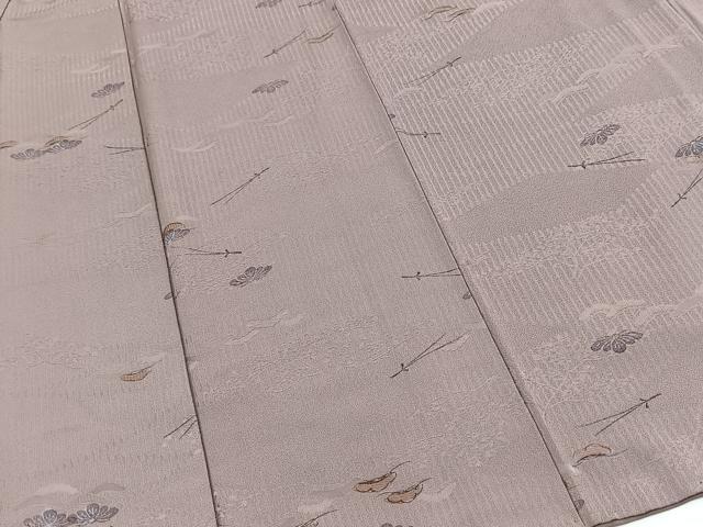 平和屋着物▼上質な小紋　地紋起こし　草木文　正絹　逸品　BAAY5677yc
