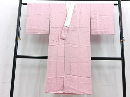 平和屋着物■長襦袢　袷　笹蔓地紋　鴇色　正絹　逸品　BAAY5681yc