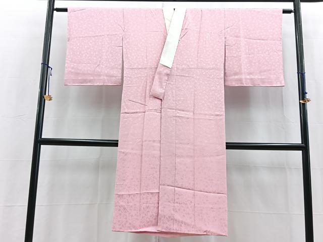 平和屋着物■長襦袢　袷　笹蔓地紋　鴇色　正絹　逸品　BAAY5681yc