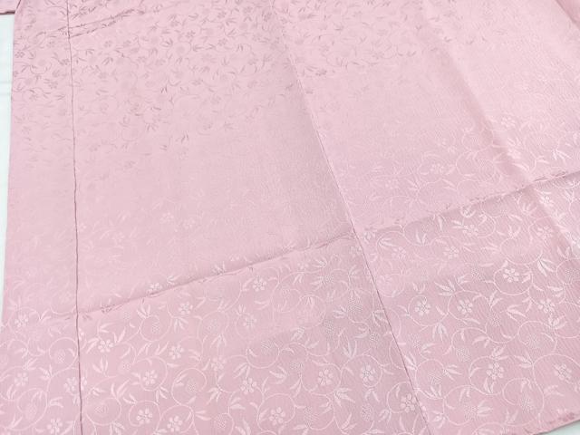 平和屋着物■長襦袢　袷　笹蔓地紋　鴇色　正絹　逸品　BAAY5681yc