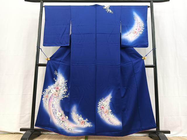 平和屋着物■訪問着　手描き　草花文　暈し染め　正絹　逸品　BAAY5683yc