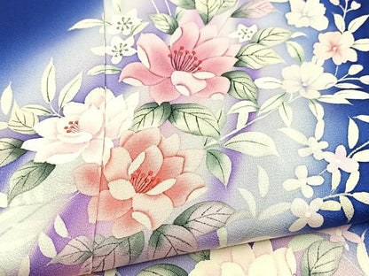 平和屋着物■訪問着　手描き　草花文　暈し染め　正絹　逸品　BAAY5683yc