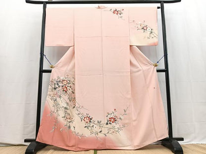 平和屋着物■訪問着　友禅　作家物　草花文　暈し染め　正絹　逸品　BAAY5684yc