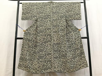 平和屋着物■上質な小紋　型染め　吉祥楓文　正絹　逸品　BAAY5688yc