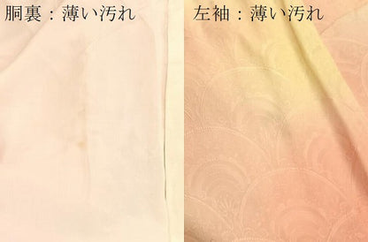 平和屋着物■上質な小紋　花青海波地紋　暈し染め　正絹　逸品　BAAY5690yc
