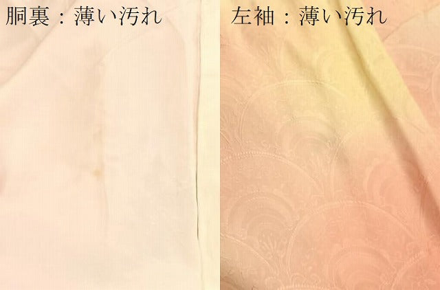 平和屋着物■上質な小紋　花青海波地紋　暈し染め　正絹　逸品　BAAY5690yc