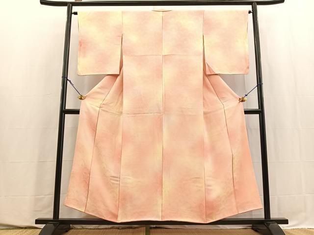 平和屋着物■上質な小紋　花青海波地紋　暈し染め　正絹　逸品　BAAY5690yc
