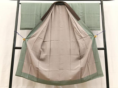 平和屋着物■男性　長襦袢　袷　重ね山風景文　正絹　逸品　BAAY5691yc