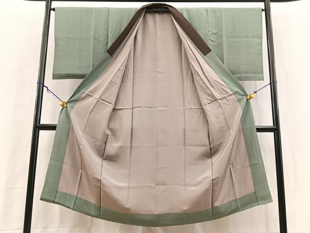 平和屋着物■男性　長襦袢　袷　重ね山風景文　正絹　逸品　BAAY5691yc