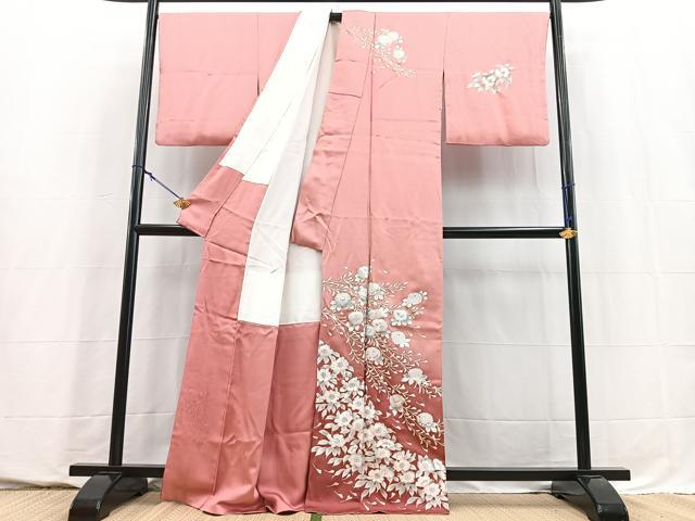 平和屋着物■訪問着　草花文　暈し染め　正絹　逸品　BAAY5693yc