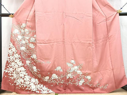 平和屋着物■訪問着　草花文　暈し染め　正絹　逸品　BAAY5693yc