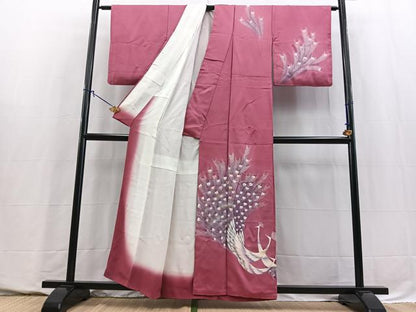 平和屋着物■訪問着　孔雀　金彩　正絹　逸品　BAAY5695yc