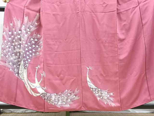 平和屋着物■訪問着　孔雀　金彩　正絹　逸品　BAAY5695yc