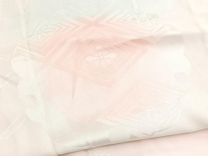 平和屋着物■振袖用長襦袢　無双仕立て　雪輪花菱地紋　暈し染め　正絹　逸品　BAAY5696yc