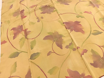 平和屋着物■上質な小紋　地紋起こし　花唐草文　暈し染め　正絹　逸品　BAAY5697yc