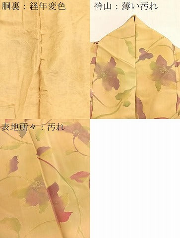 平和屋着物■上質な小紋　地紋起こし　花唐草文　暈し染め　正絹　逸品　BAAY5697yc