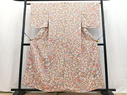 平和屋着物■上質な小紋　花尽くし　正絹　逸品　未使用　BAAY5702yc