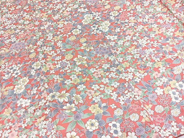 平和屋着物■上質な小紋　花尽くし　正絹　逸品　未使用　BAAY5702yc