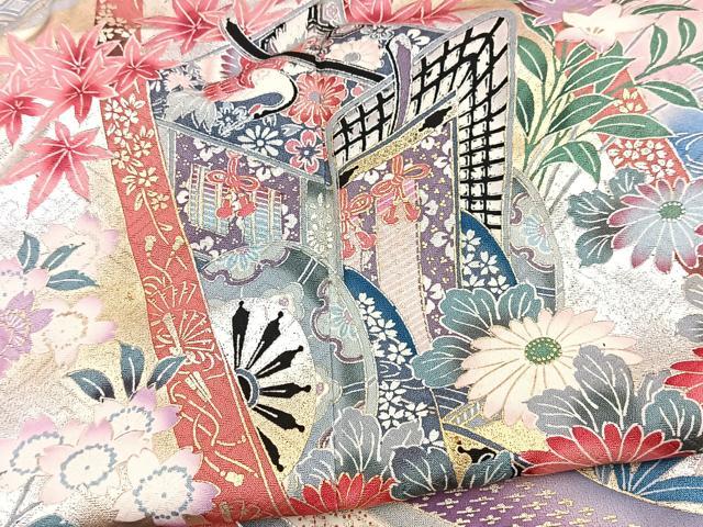 平和屋着物■豪華振袖　吉祥花文　暈し染め　金銀彩　正絹　逸品　BAAY5705yc