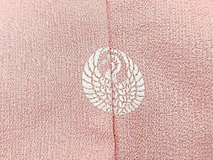 平和屋着物■上質な色無地　花唐草地紋　紅梅色　ロング丈　正絹　逸品　BAAY5710yc