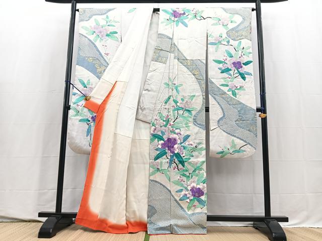 平和屋着物■豪華振袖　絞り　草花文　金彩　正絹　逸品　BAAY5711yc
