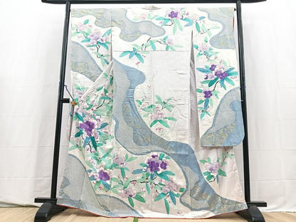 平和屋着物■豪華振袖　絞り　草花文　金彩　正絹　逸品　BAAY5711yc