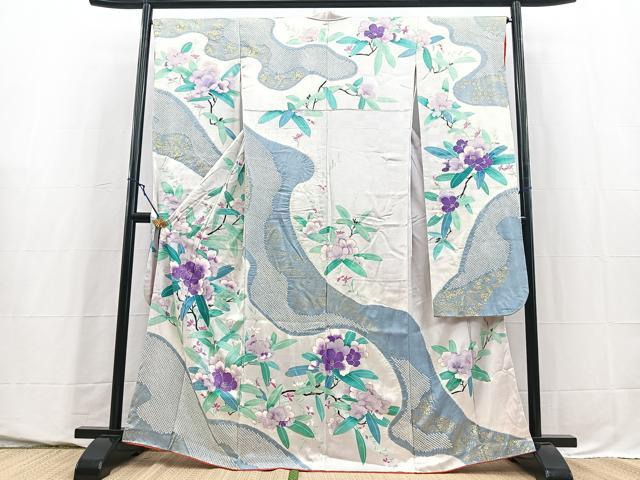 平和屋着物■豪華振袖　絞り　草花文　金彩　正絹　逸品　BAAY5711yc