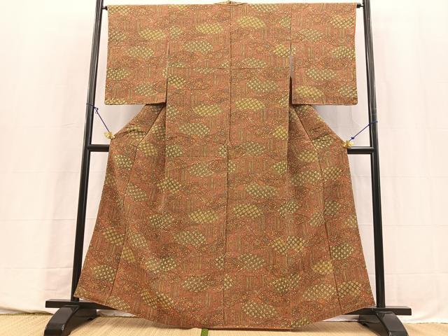 平和屋着物■上質な小紋　地紙花鳥文　やまと誂製　正絹　逸品　未使用　BAAY5712yc