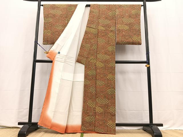 平和屋着物■上質な小紋　地紙花鳥文　やまと誂製　正絹　逸品　未使用　BAAY5712yc