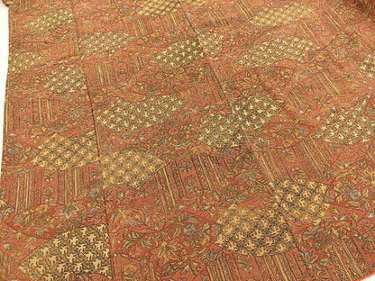 平和屋着物■上質な小紋　地紙花鳥文　やまと誂製　正絹　逸品　未使用　BAAY5712yc