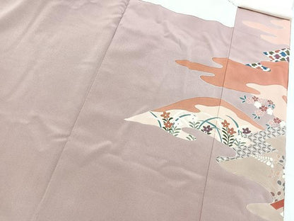 平和屋着物■豪華色留袖　作家物　渡り橋花文　金銀彩　正絹　逸品　BAAY5713yc