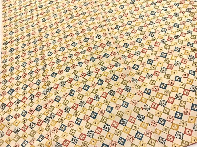 平和屋着物■上質な小紋　型染め　幾何学文様　正絹　逸品　BAAY5714yc