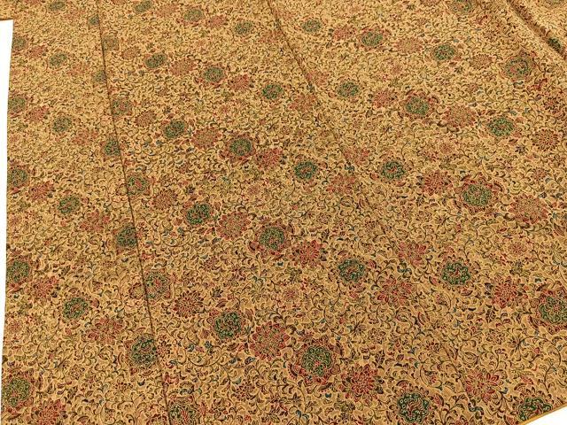 平和屋着物■上質な小紋　更紗花鳥文　正絹　逸品　BAAY5717yc