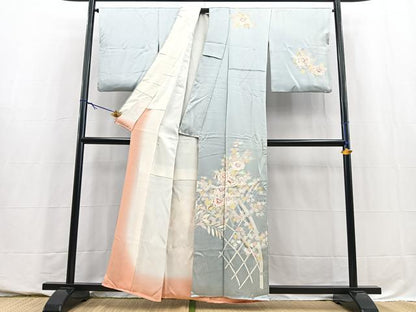 平和屋着物■訪問着　籬花文　正絹　逸品　BAAY5722yc