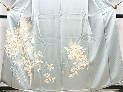 平和屋着物■訪問着　籬花文　正絹　逸品　BAAY5722yc