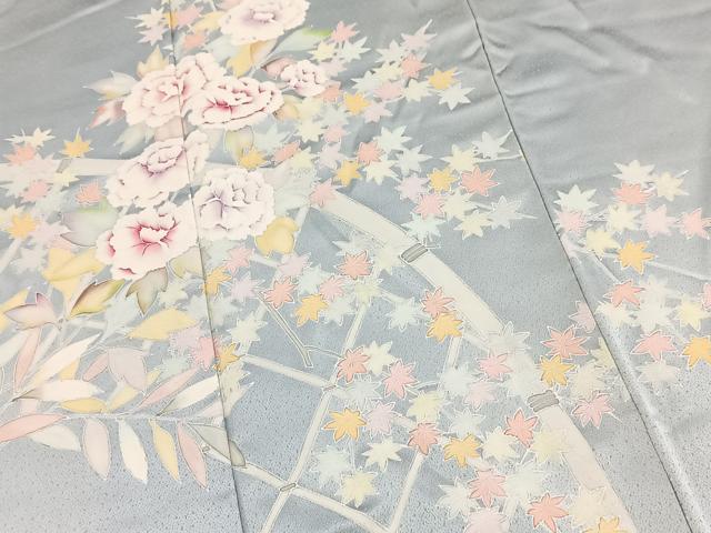 平和屋着物■訪問着　籬花文　正絹　逸品　BAAY5722yc