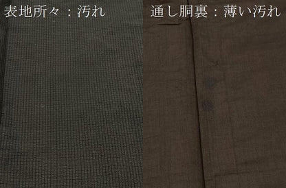 平和屋着物■男性　紬　網代文　正絹　逸品　BAAY5723yc